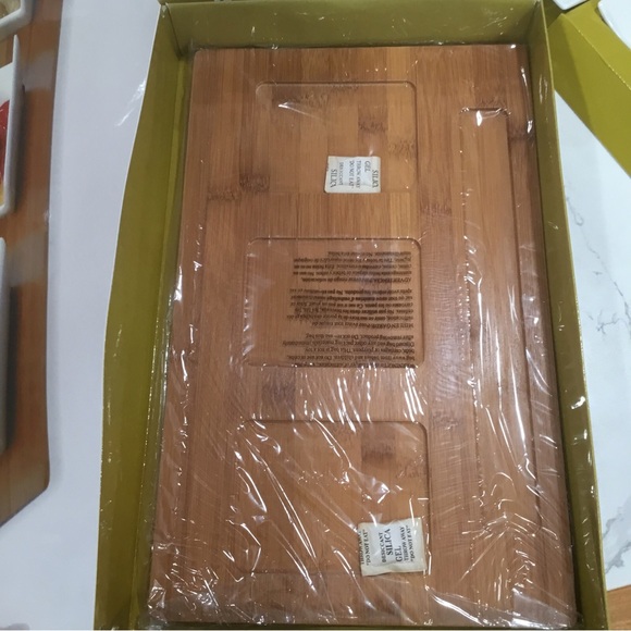 Tabletops Gallery 5 Pc Appetizer Ceramic Bamboo Tray NEW Serving Set Italian - Picture 4 of 10